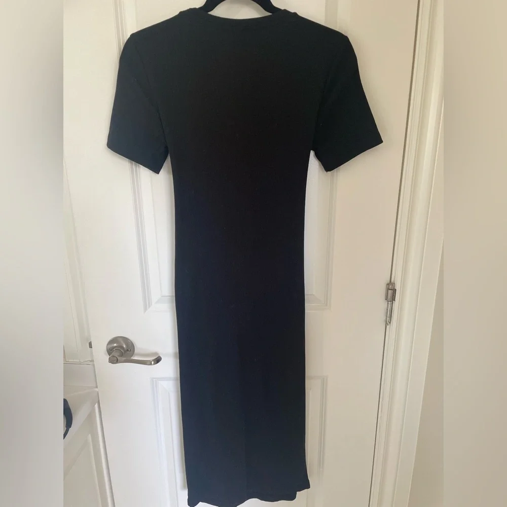 Shein maternity rib knit tie front dress size small (4) - Picture 5 of 7